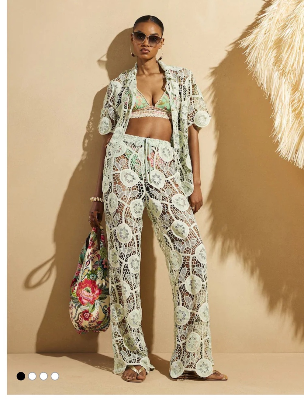 Mint Crochet Cover-Up Trousers